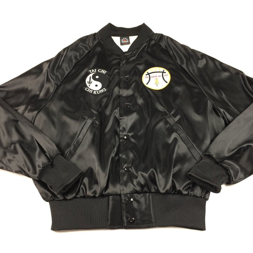 Vintage Tai Chi Chi Kung Adult Medium Black Satin